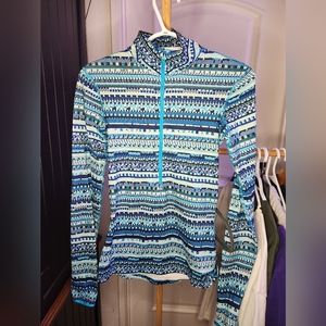 Nike Pro Combat Blue Quarter Zip Athletic Fitted Shirt Therma Fit Women’s  XS